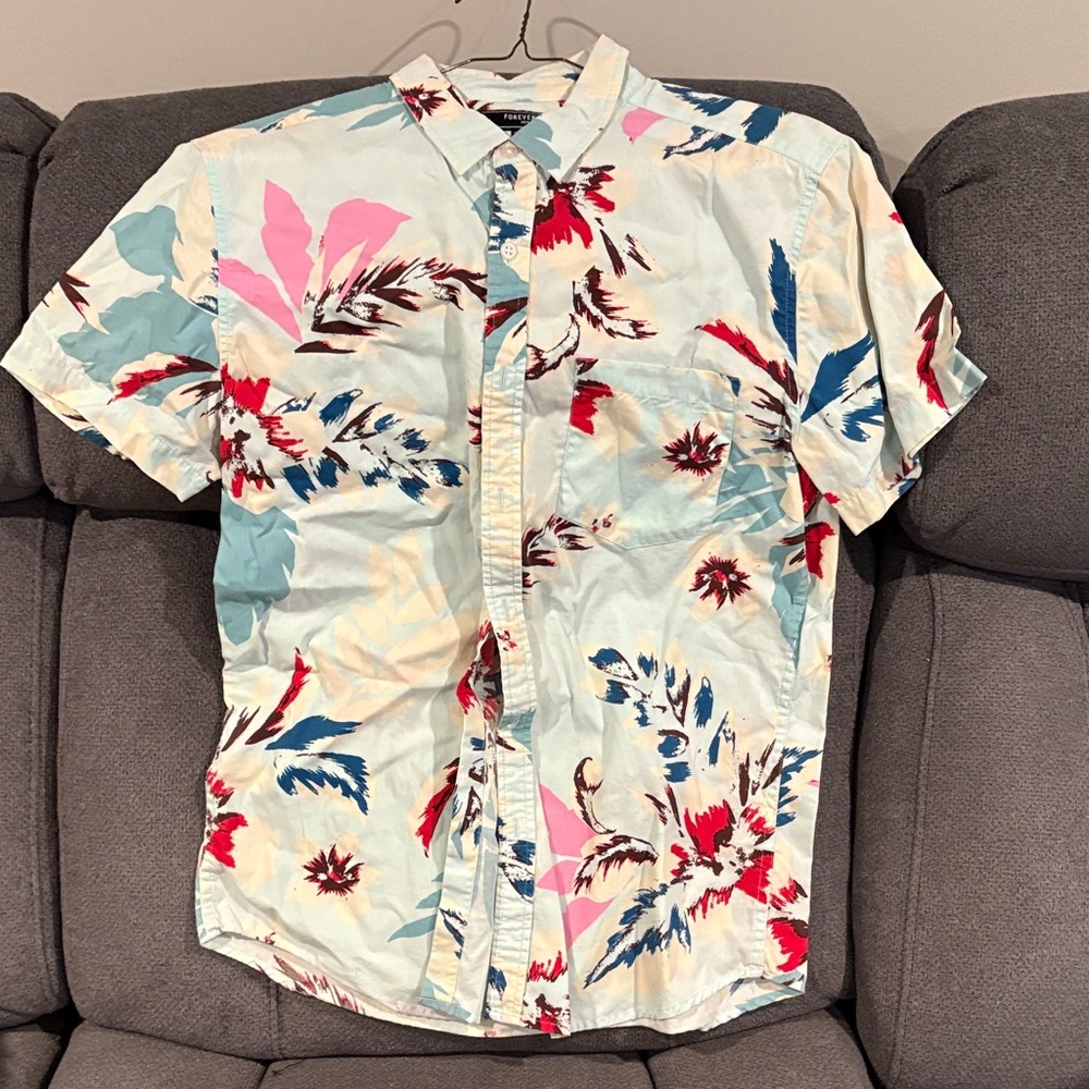 Forever 21 Multicolor Floral Men's Shirt